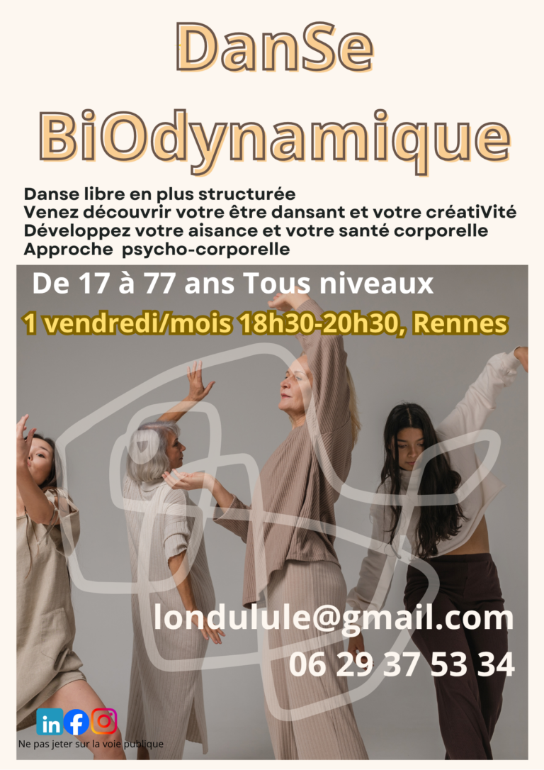 Danse biodynamique Danse libre rennes Danser à Rennes