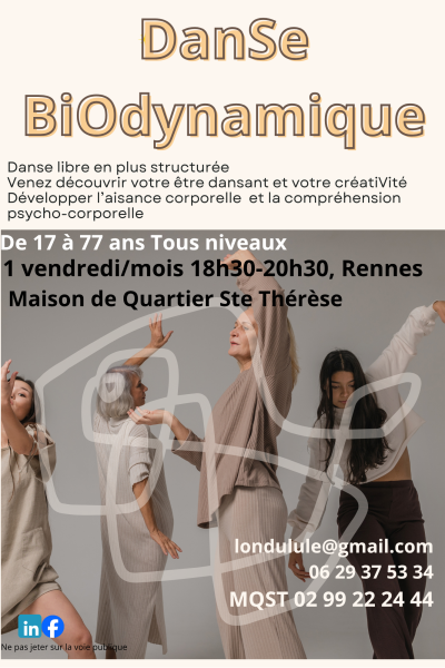 Danse biodynamique rennes Danse libre rennes